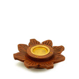 Wooden Rosewood Lotus Incense Burner - for sticks & cones