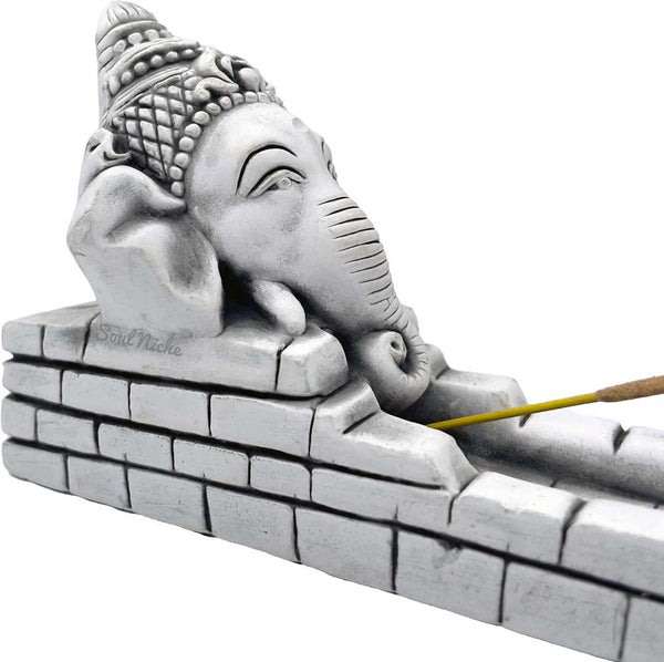 White Ganesh Incense Stick Burner Holder Soul Niche