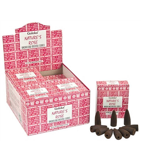 Goloka Backflow Incense Cones - Nature's Rose
