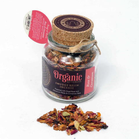 Organic Goodness Smudge Resin Incense - Rose & Geranium