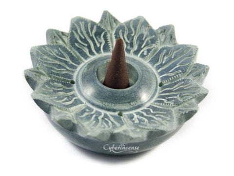 Lotus Soapstone Cone Incense Burner