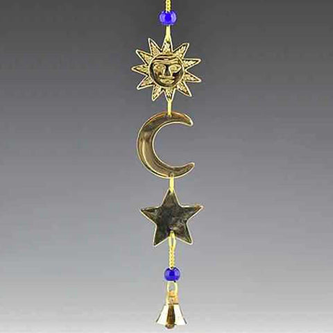 Small Sun Moon Star Brass Wind Chime