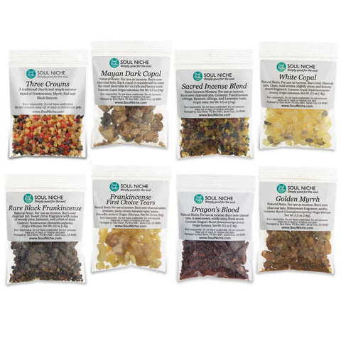 "Essential" Resin Incense Variety Pack Sampler - 8 Pack