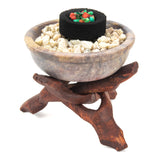 Stone Charcoal Incense Burner w/Stand 4"
