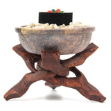Stone Charcoal Incense Burner w/Stand 4"