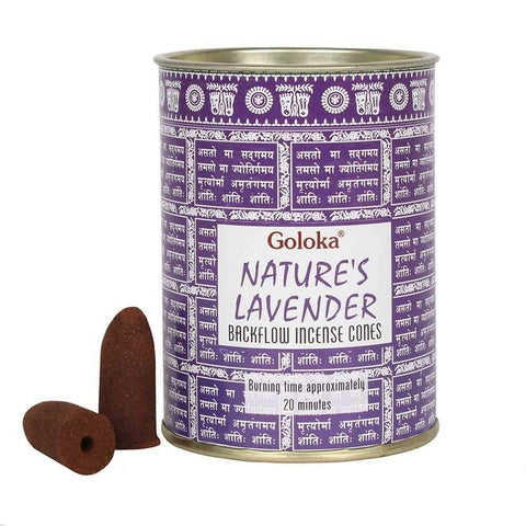 Goloka Backflow Incense Cones - Lavender