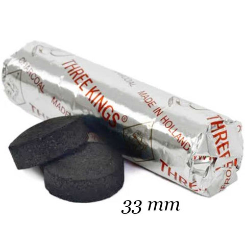 Three Kings Charcoal Tablets 33mm (1 Roll)