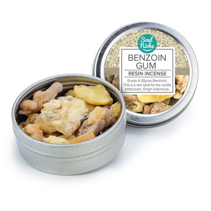 Benzoin Gum Tears Resin Incense (Styrax Benzoin) Tin - Grade A