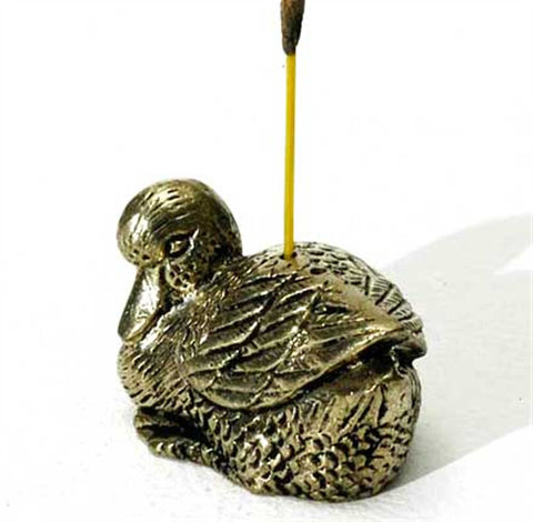 Small Brass Duck Incense Stick Burner