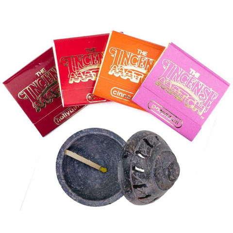 Indian Summer Set of 4 Incense Matches w/ Burner