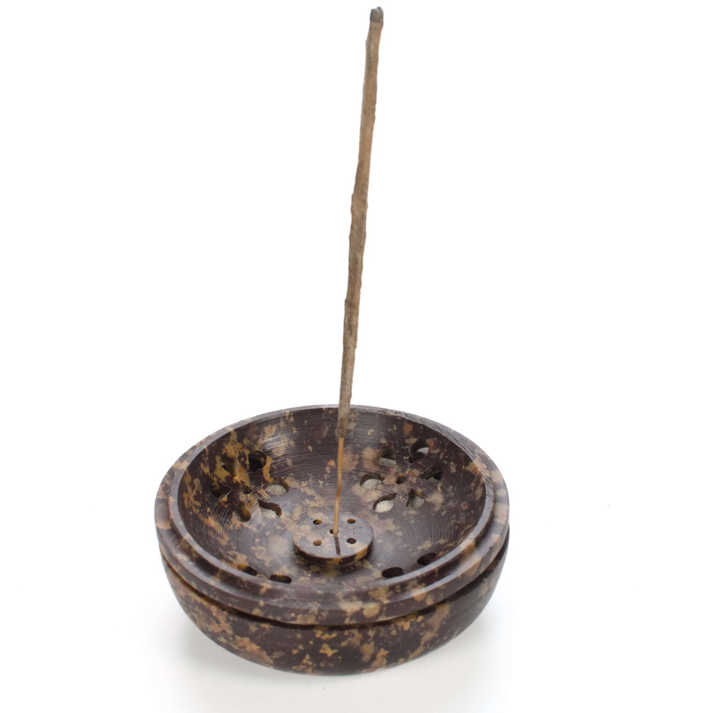 Soapstone Charcoal Incense Burner Bowl w/ Lid 4"