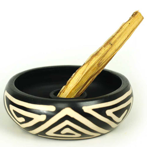 Peruvian Ceramic Incense Burner Holder for Palo Santo stick 5"