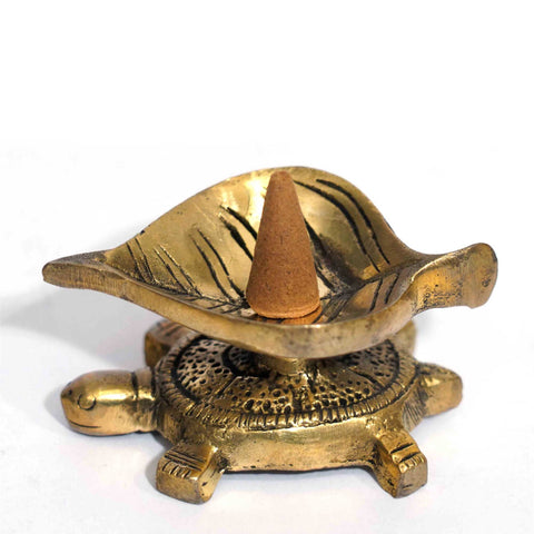 Brass Turtle Cone Incense Burner