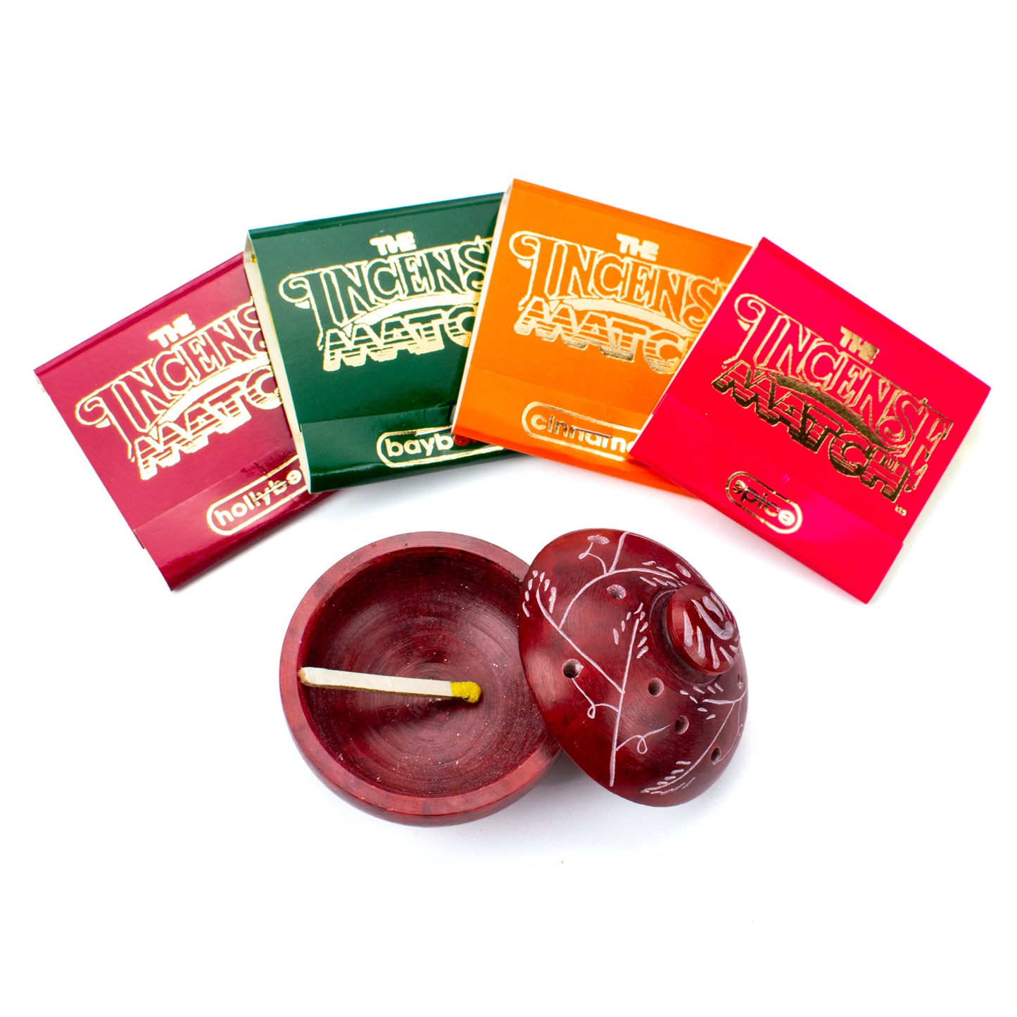Holiday Spice Incense Match Set w/ Burner