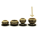 Black Brass Charcoal Incense Burner w/ Wooden Coast (2.5" Medium)