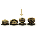 Black Brass Charcoal Incense Burner w/ Wooden Coast (2" Small)