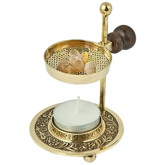 Brass Tea Light Candle Resin Incense Burner