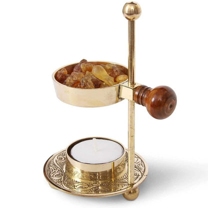 Brass Tea Light Candle Resin Incense Burner