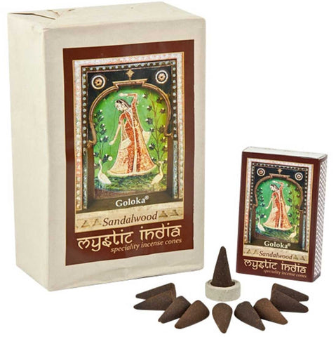 Goloka Mystic India Sandalwood Incense Cones