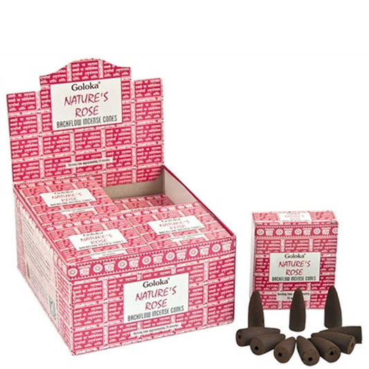 Goloka Backflow Incense Cones - Nature's Rose