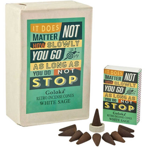 Goloka Retro White Sage Incense Cones