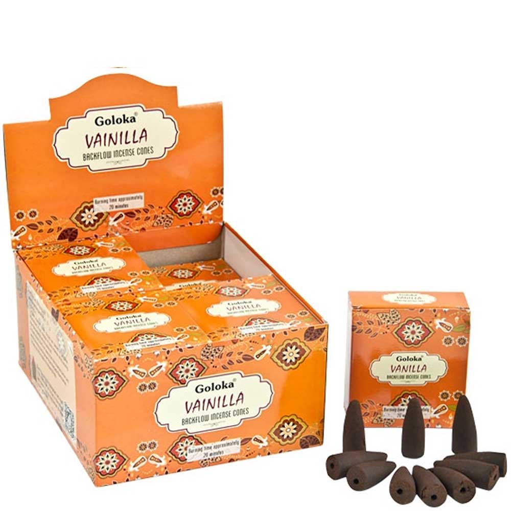 Goloka Backflow Incense Cones - Vanilla