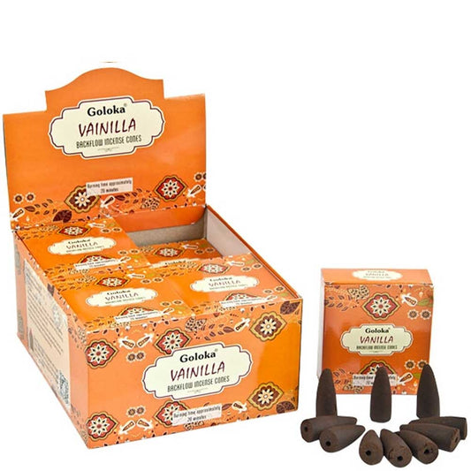 Goloka Backflow Incense Cones - Vanilla