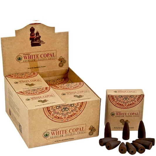 Goloka Backflow Incense Cones - White Copal