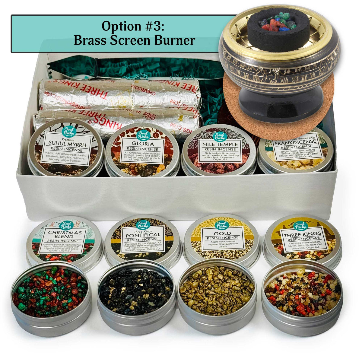 Religious Temple Incense Resin Sampler Variety Kit Gift Set - 8 Pack