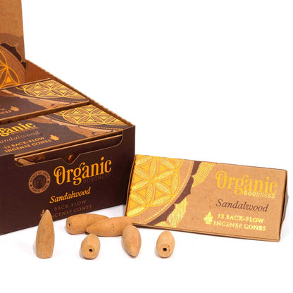 Organic Goodness Backflow Cones - Sandalwood