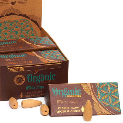 Organic Goodness Backflow Cones - White Sage