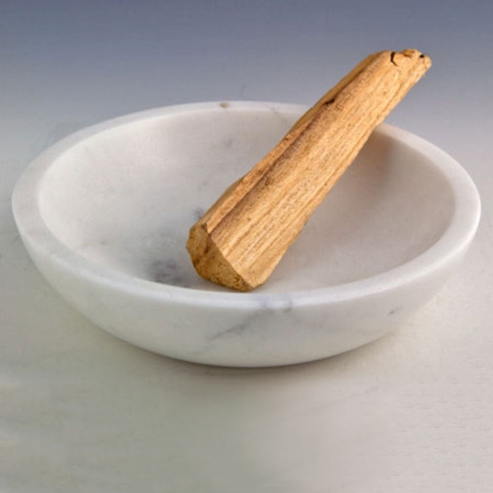 White Marble Bowl Charcoal Incense Burner 5"