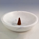 **IMPERFECT FLAWED DISCOUNTED** White Marble Charcoal Incense Burner 5"