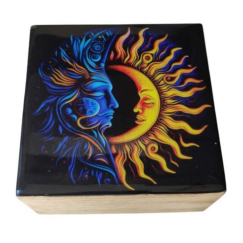 Sun & Moon Wood Box 5x5