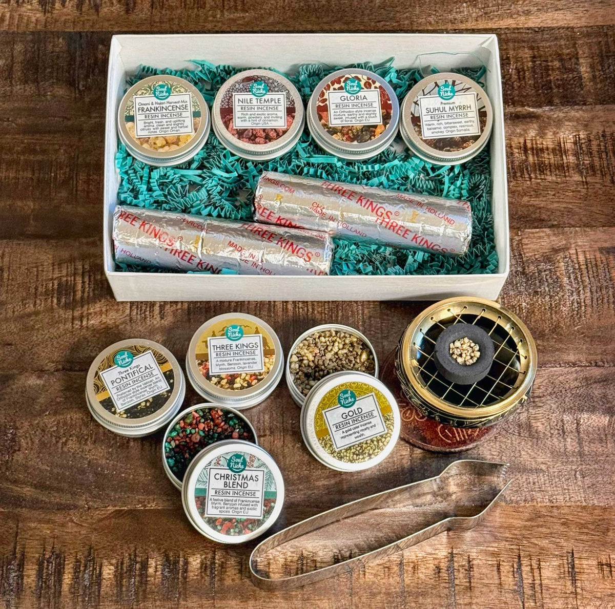 Religious Temple Incense Resin Sampler Variety Kit Gift Set - 8 Pack