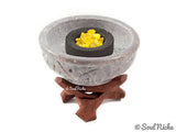 Small Stone Charcoal Incense Burner w/ Stand 2"