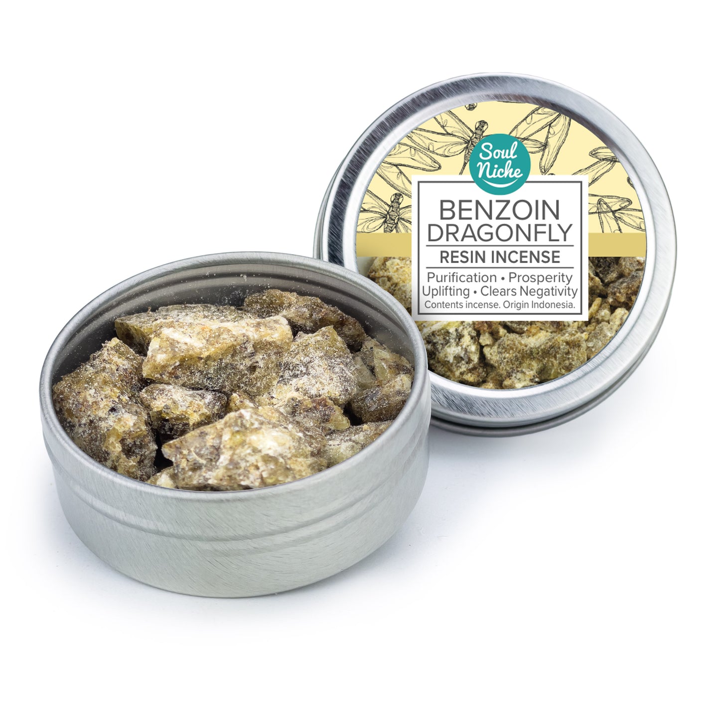 Benzoin Dragonfly Incense Resin Tin
