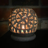 Carved Soapstone Candle Ball 3.5" (B)