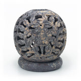 Carved Soapstone Candle Ball 3.5" (C)