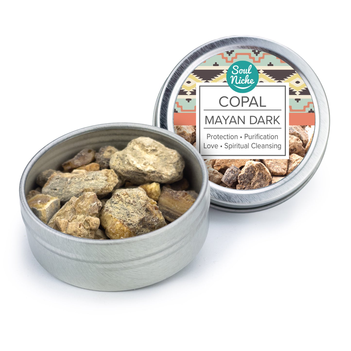 Mayan Dark Copal Incense Resin Tin