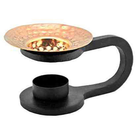Cast Iron Aroma Lamp with Copper Bowl - Oil Diffuser