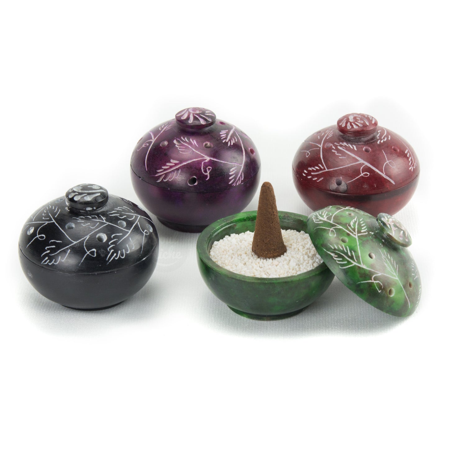 Small Soapstone Incense Burner Pot - for Incense Matches, Cones ...