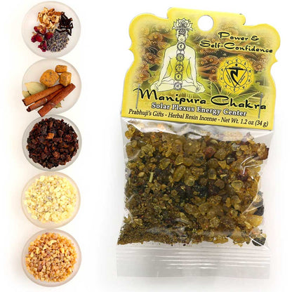 Solar Plexus Chakra Manipura Resin Incense - Self-confidence & Transformation