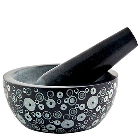 Cosmos Black Soapstone Mortar & Pestle 5"