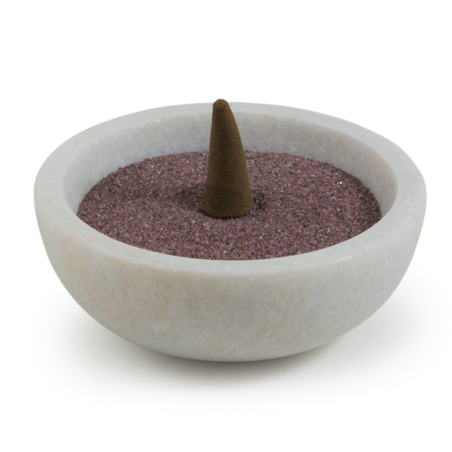 White Marble Bowl Charcoal Incense Burner 4"