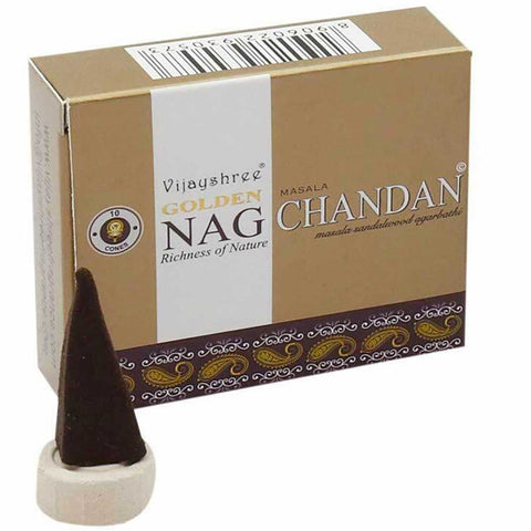 Golden Nag Chandan (Sandalwood) Incense Cones