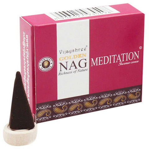 Golden Nag Meditation Incense Cones