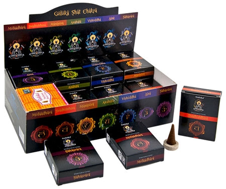 Goloka Chakra Incense Cones - Complete Set of 8