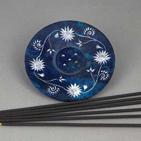 Blue Soapstone Plate Incense Burner