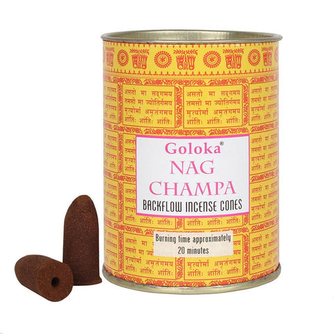 Goloka Backflow Incense Cones - Nag Champa